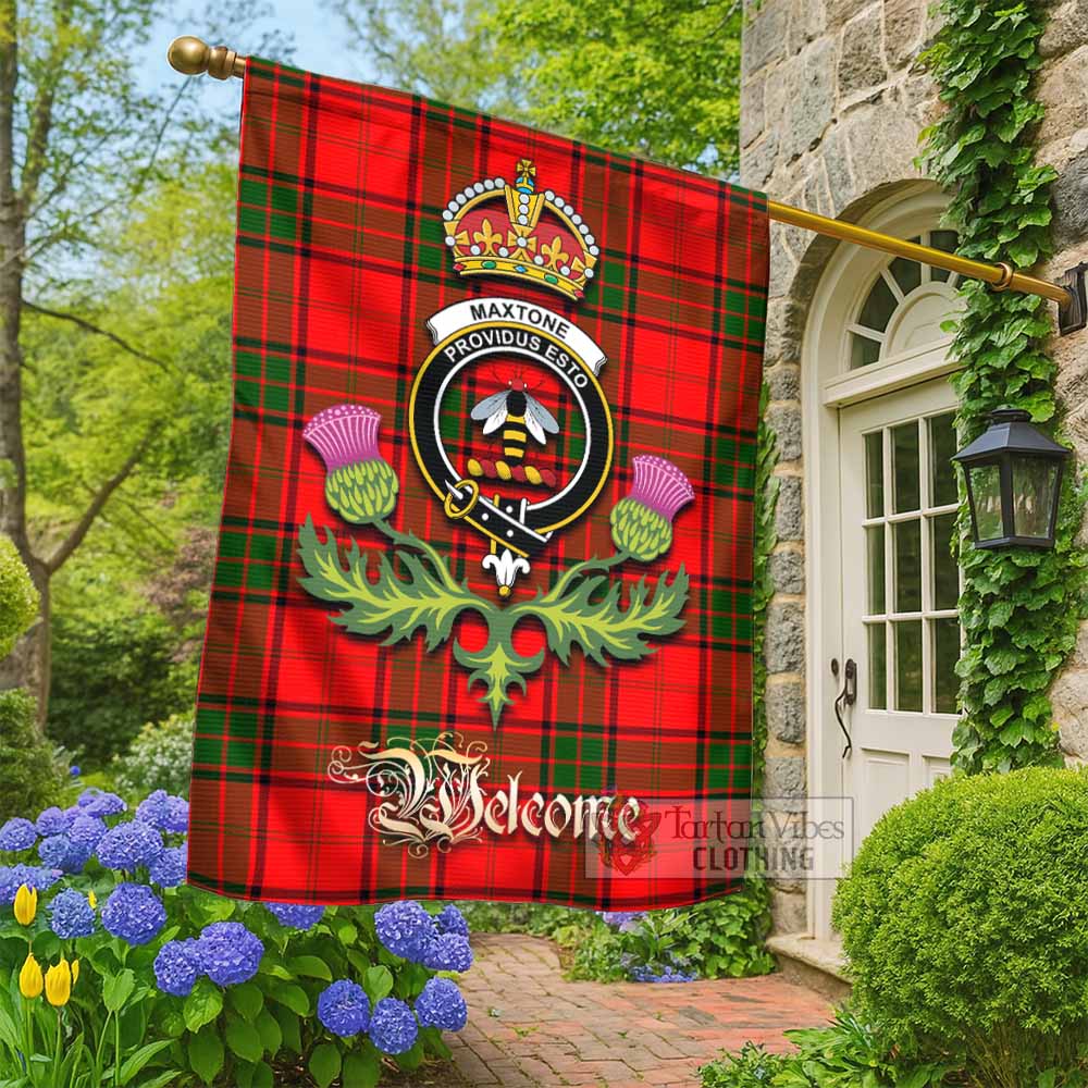 Maxtone Tartan Family Crest Garden Flag Royal Thistle Welcome Style - Tartan Vibes Clothing