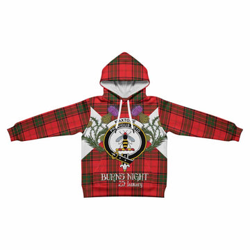 Maxtone Tartan Family Crest Kid Hoodie Scottish Burns Night Thistle Floral