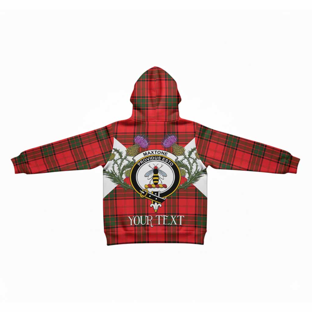 Maxtone Tartan Family Crest Kid Hoodie Scottish Burns Night Thistle Floral