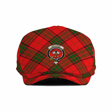 Maxtone Tartan Flat Cap, Jeff Cap Cross Style with Family Crest