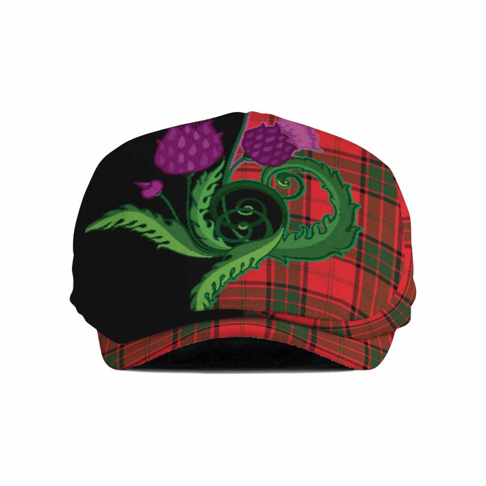 Maxtone Tartan Flat Cap, Jeff Cap Traditional Scottish Thistle