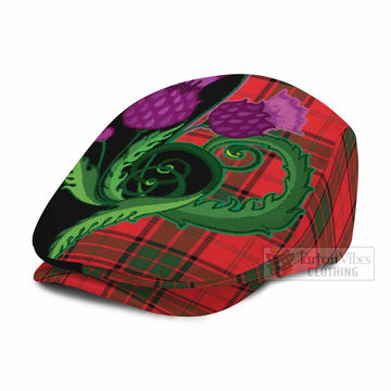 Maxtone Tartan Flat Cap, Jeff Cap Traditional Scottish Thistle