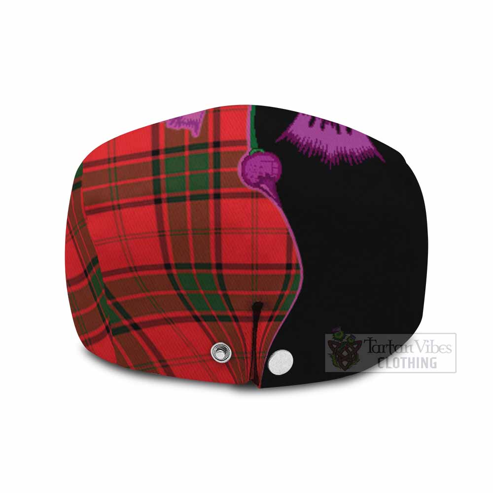 Maxtone Tartan Flat Cap, Jeff Cap Traditional Scottish Thistle