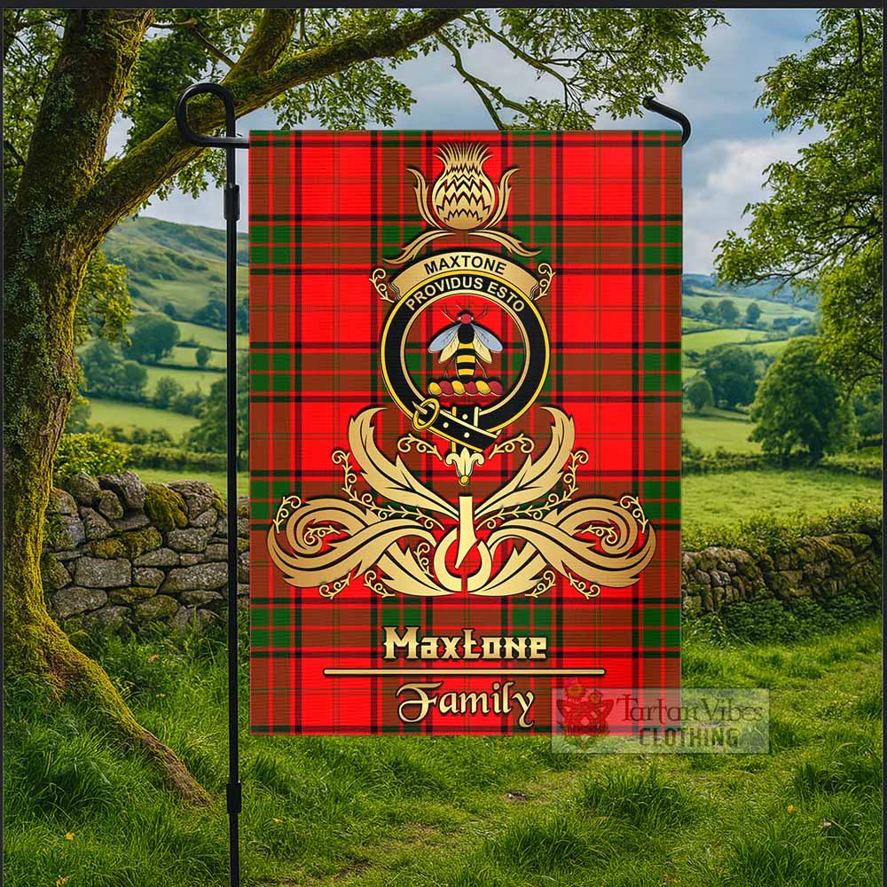 Maxtone Tartan Garden Flag with Highland Thistle Cherish Family Crest Style - Tartan Vibes Clothing