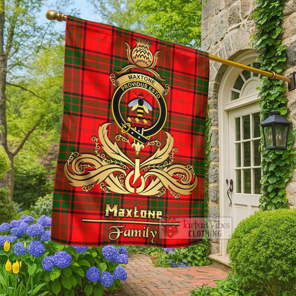 Maxtone Tartan Garden Flag with Highland Thistle Cherish Family Crest Style - Tartan Vibes Clothing