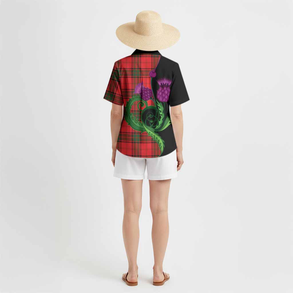 Maxtone Tartan Hawaiian Shirt Traditional Scottish Thistle