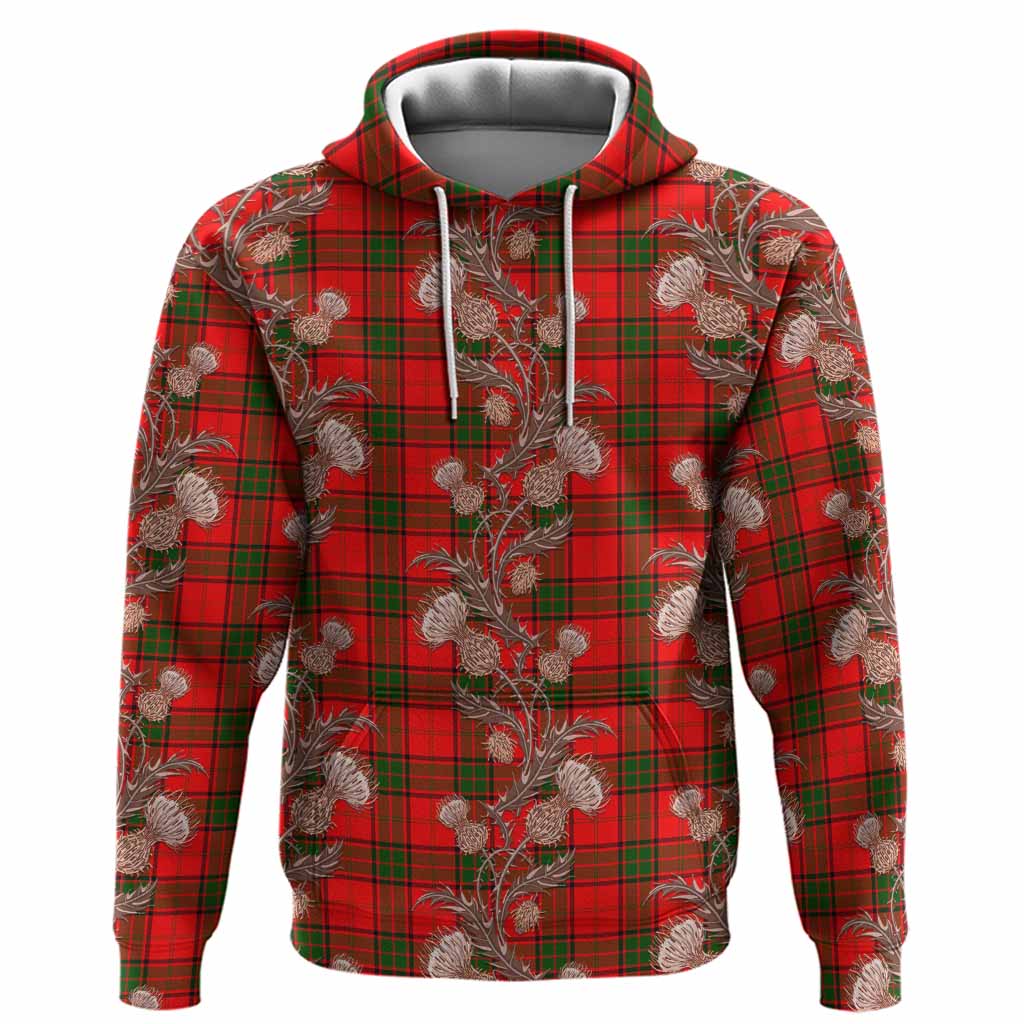 Maxtone Tartan Hoodie Seamless Scottish Thistle Flowers