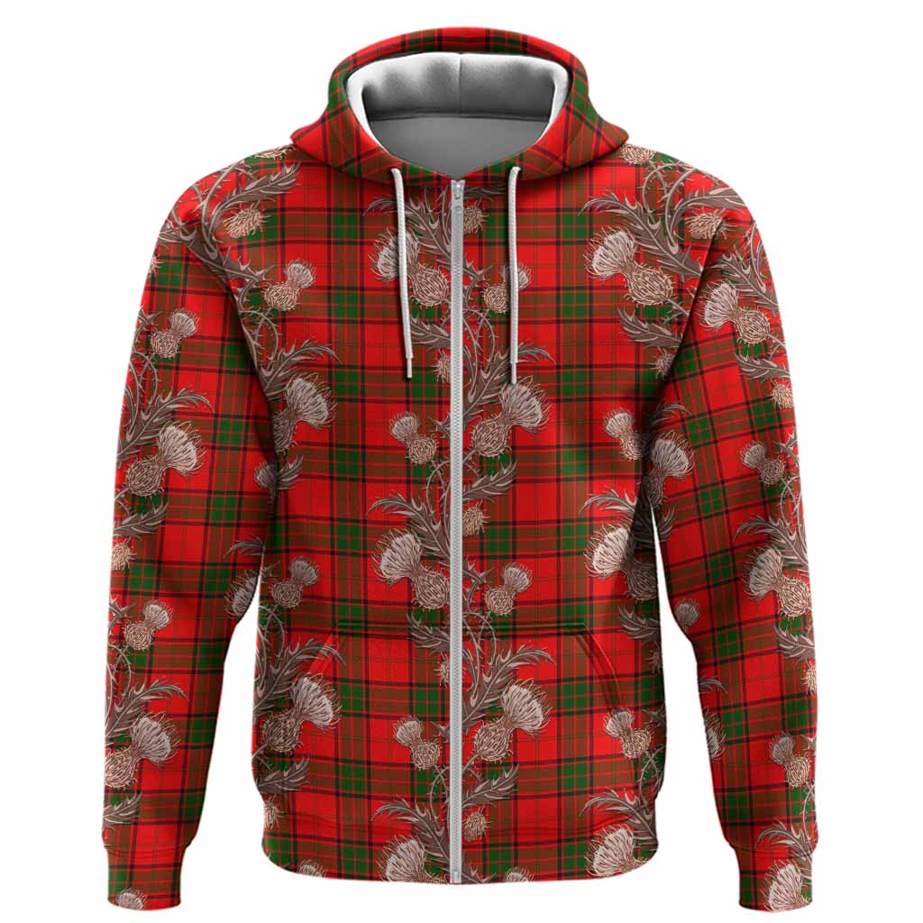 Maxtone Tartan Hoodie Seamless Scottish Thistle Flowers
