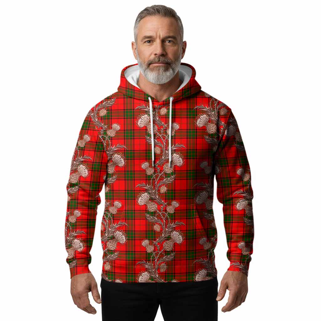 Maxtone Tartan Hoodie Seamless Scottish Thistle Flowers