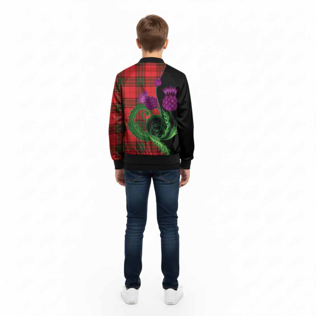 Maxtone Tartan Kid Bomber Jacket Traditional Scottish Thistle