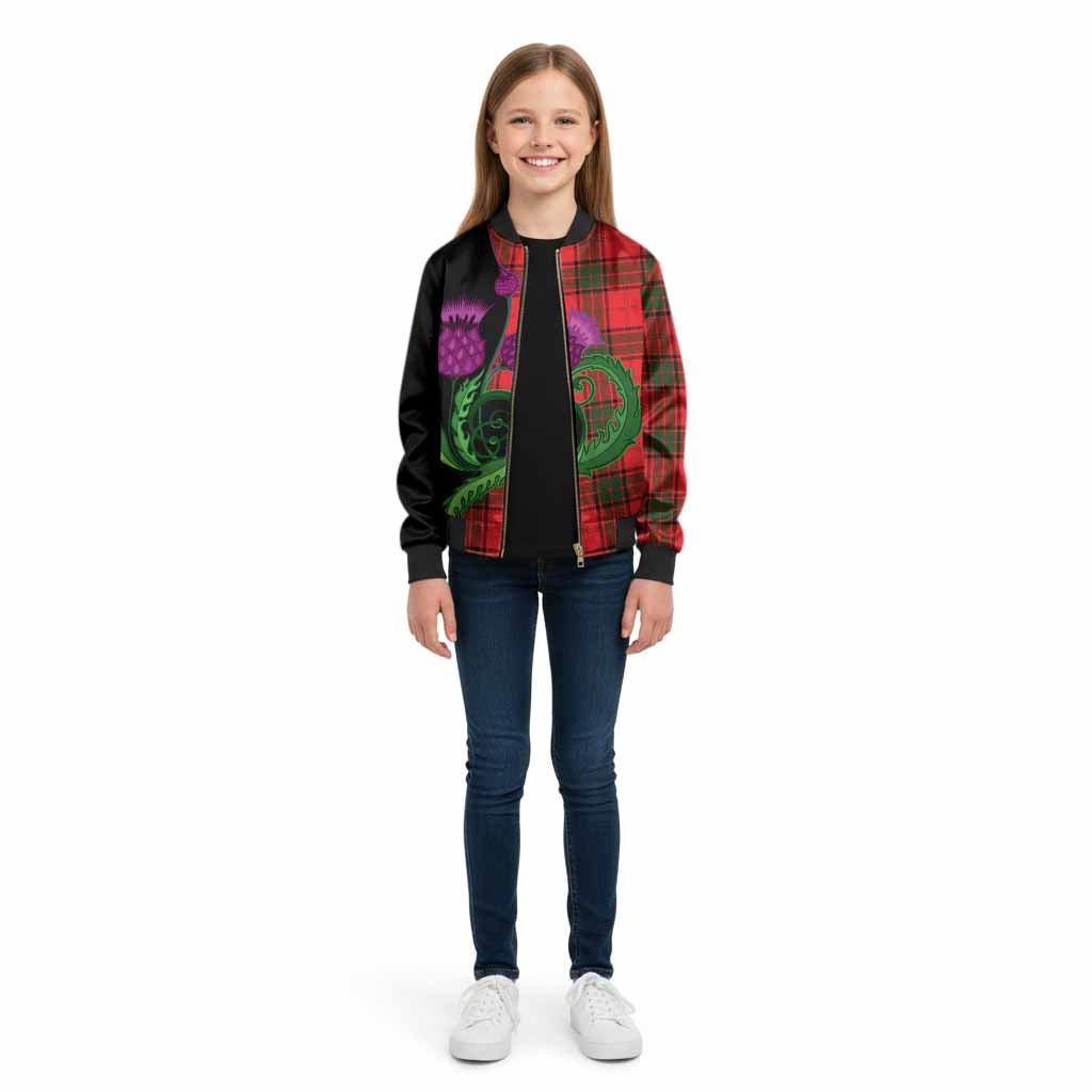 Maxtone Tartan Kid Bomber Jacket Traditional Scottish Thistle