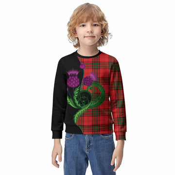Maxtone Tartan Kid Knitted Sweatshirt Traditional Scottish Thistle