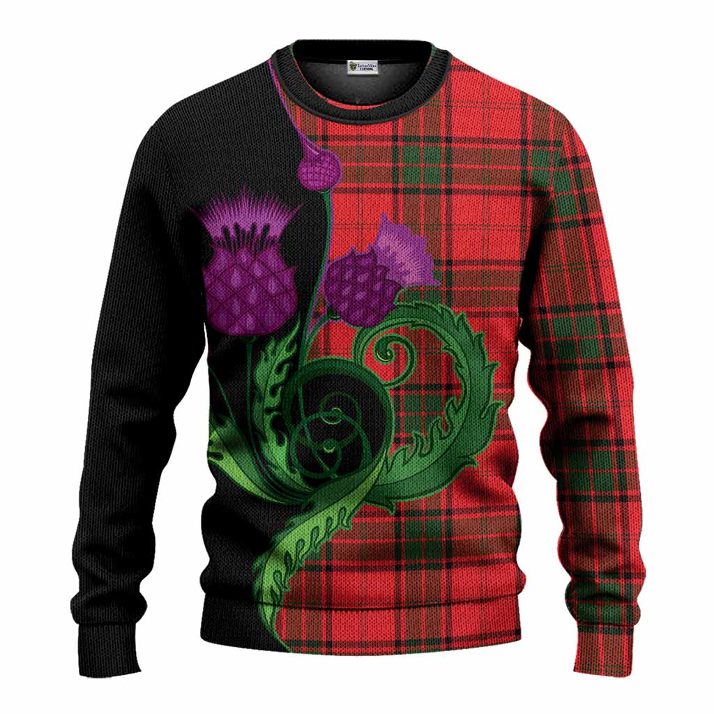 Maxtone Tartan Knitted Sweater Traditional Scottish Thistle
