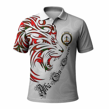 Maxtone Tartan Lion Roar Polo Shirt Alba Gu Brath with Celtic Motifs