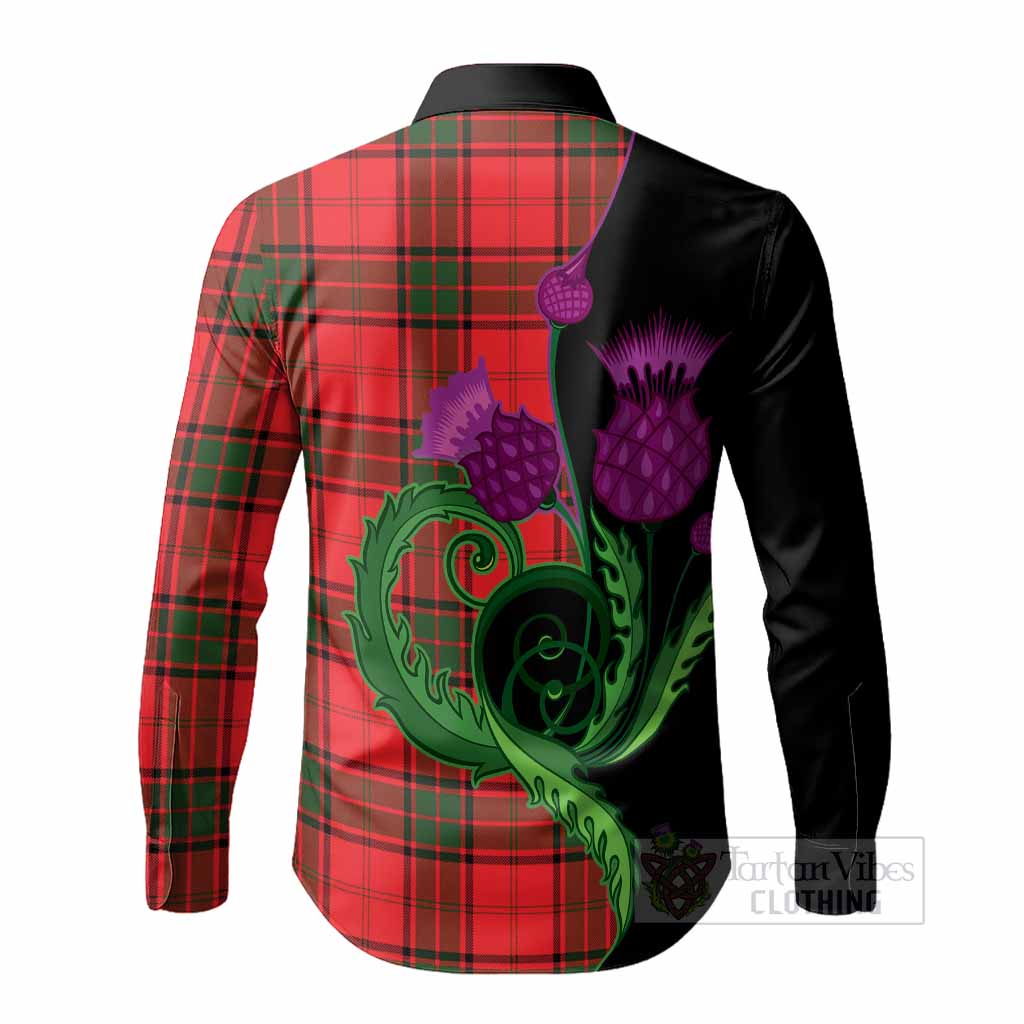 Maxtone Tartan Long Sleeve Button Shirts Traditional Scottish Thistle