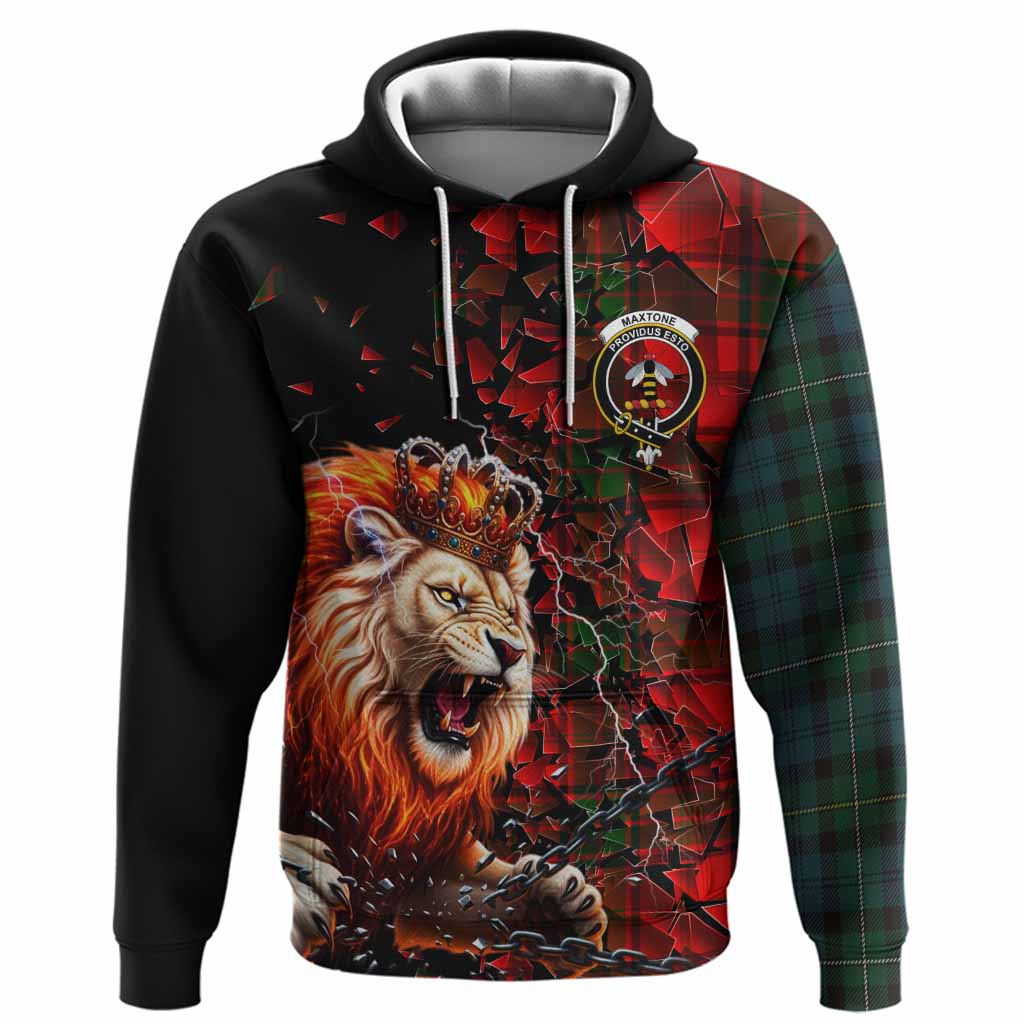 Maxtone Tartan Mighty Lion Hoodie Explosion Flying Pieces