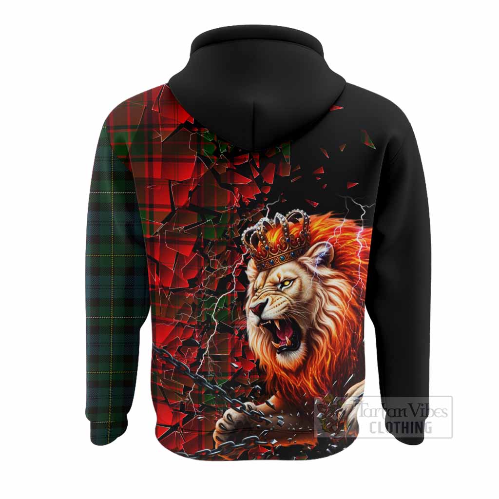 Maxtone Tartan Mighty Lion Hoodie Explosion Flying Pieces