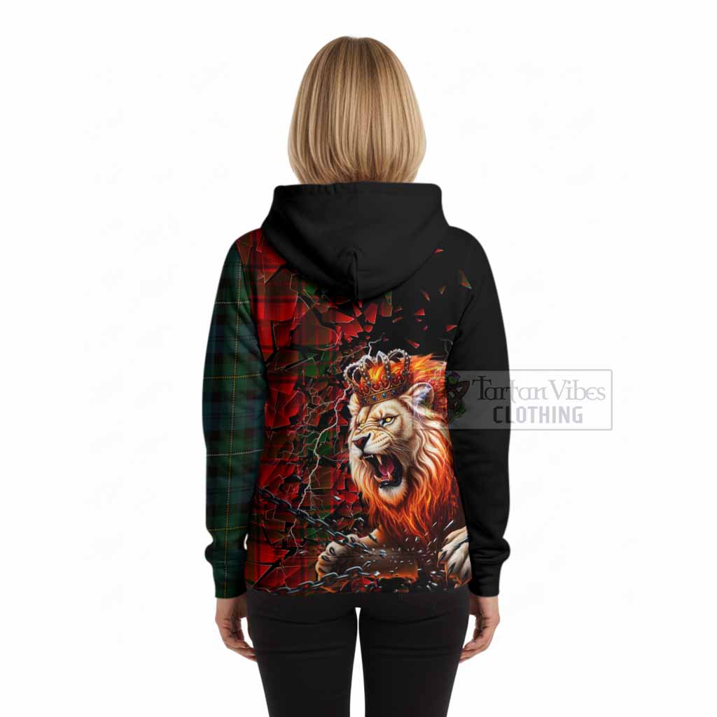Maxtone Tartan Mighty Lion Hoodie Explosion Flying Pieces