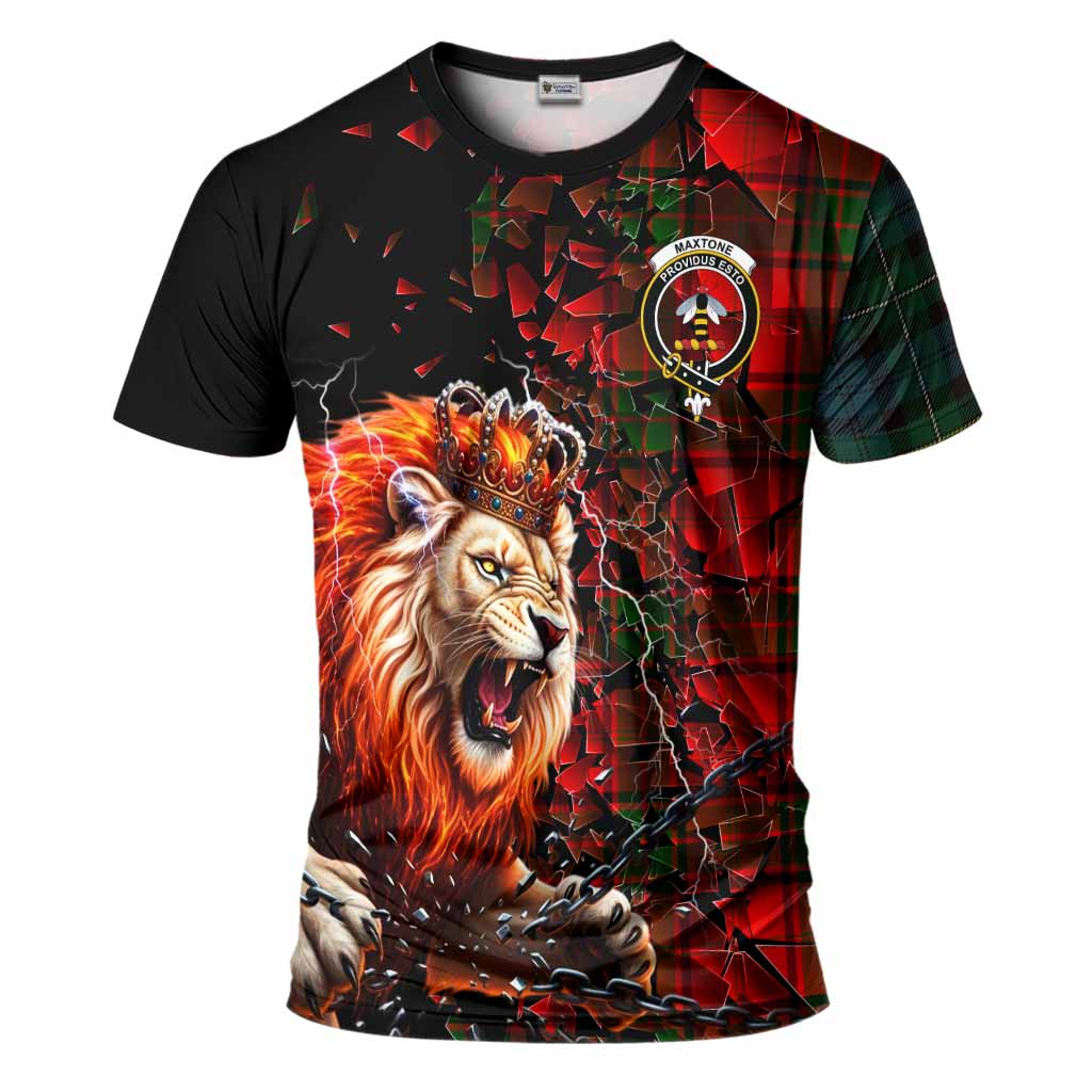 Maxtone Tartan Mighty Lion T-Shirt Explosion Flying Pieces