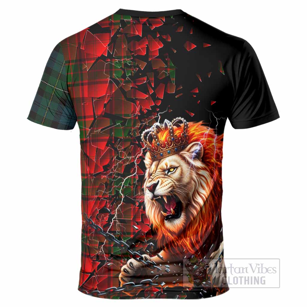 Maxtone Tartan Mighty Lion T-Shirt Explosion Flying Pieces