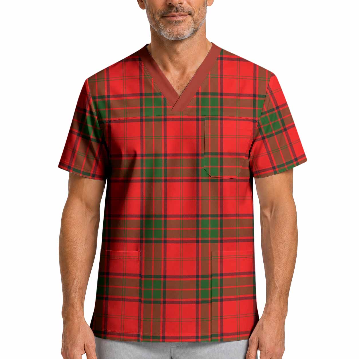 Maxtone Tartan Scrub Top XL - Tartan Vibes Clothing