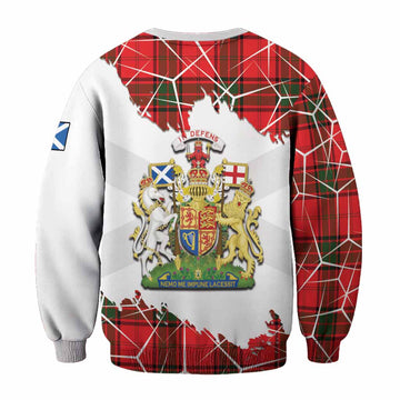 Maxtone Tartan Sweatshirt with Family Crest and Lion Rampant Grunge Style