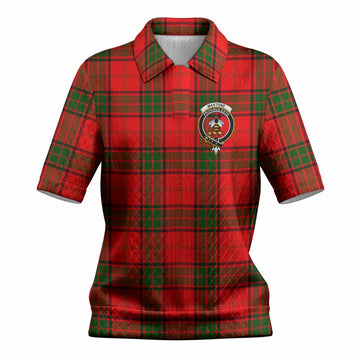 Maxtone Tartan Women’s Polo Sweater Top with Family Crest