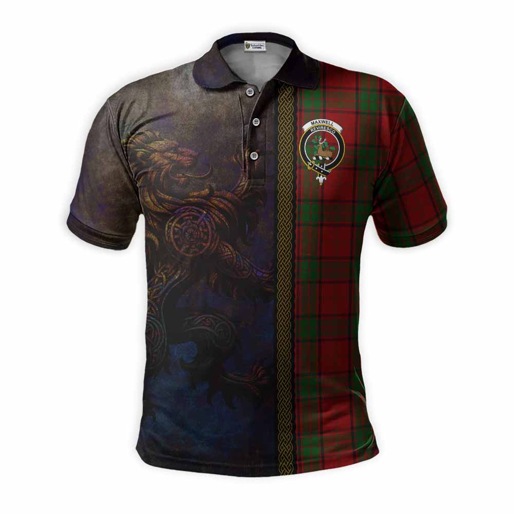 Tartan Vibes Clothing Maxwell Tartan Family Crest Polo Shirt Alba Gu Brath Be Brave Lion Ancient Style