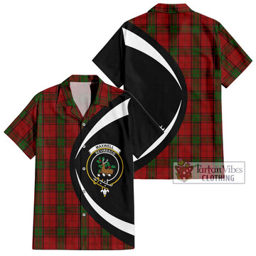 Maxwell Tartan Short Sleeve Button Up with Family Crest Circle Style Kid - Tartan Vibes Clothing