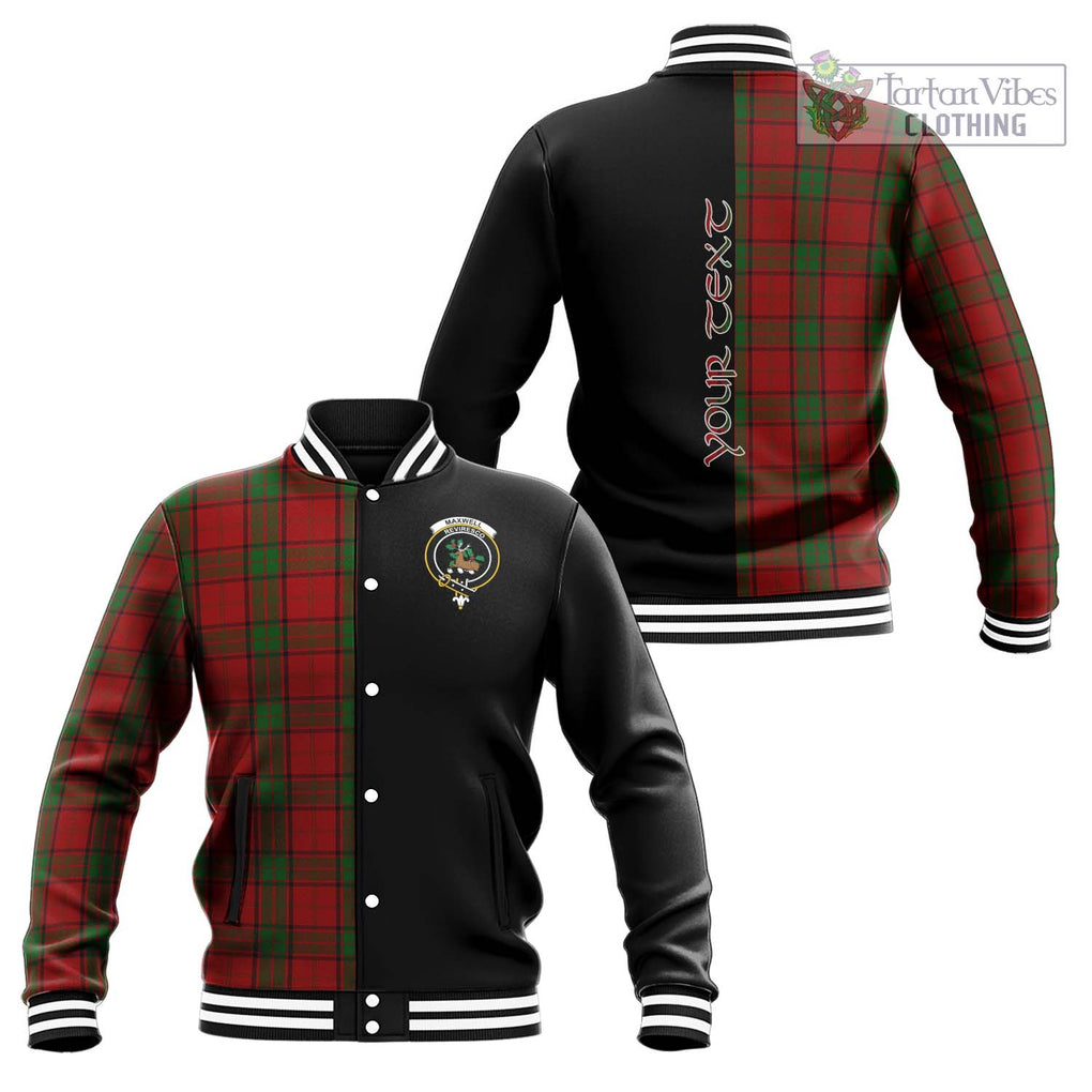 Maxwell Tartan Baseball Jacket with Family Crest and Half Of Me Style Unisex - Tartanvibesclothing Shop