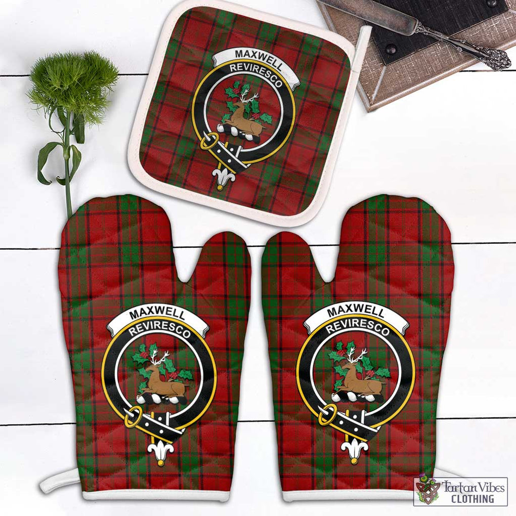 Maxwell Tartan Combo Oven Mitt & Pot-Holder with Family Crest Combo 1 Oven Mitt & 1 Pot-Holder White - Tartan Vibes Clothing