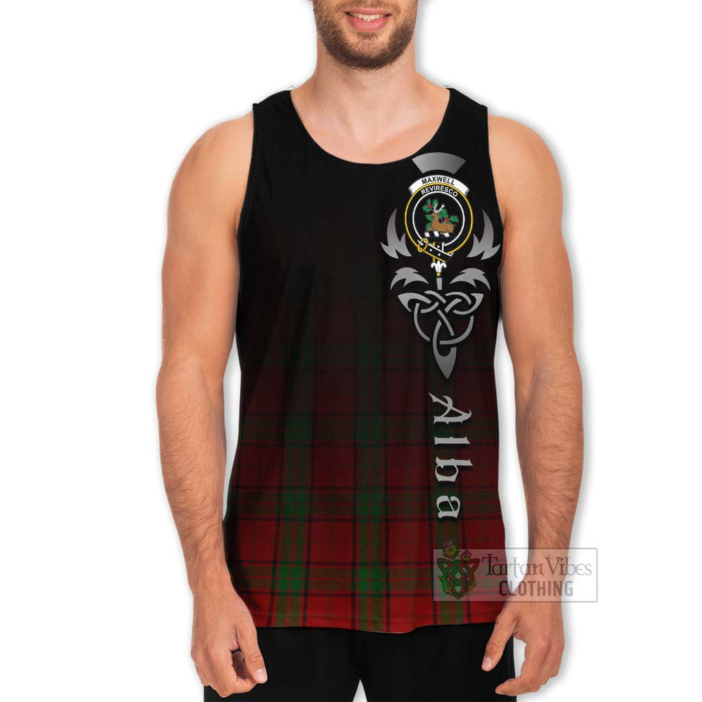 Tartan Vibes Clothing Maxwell Tartan Men's Tank Top Featuring Alba Gu Brath Family Crest Celtic Inspired