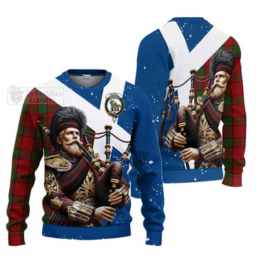 Tartan Vibes Clothing Maxwell Tartan Knitted Sweater with Family Crest Scottish Bagpiper Vibes