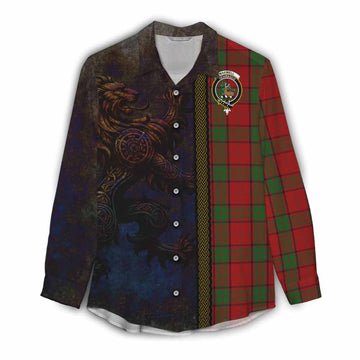 Maxwell Tartan Family Crest Women's Casual Shirt Alba Gu Brath Be Brave Lion Ancient Style