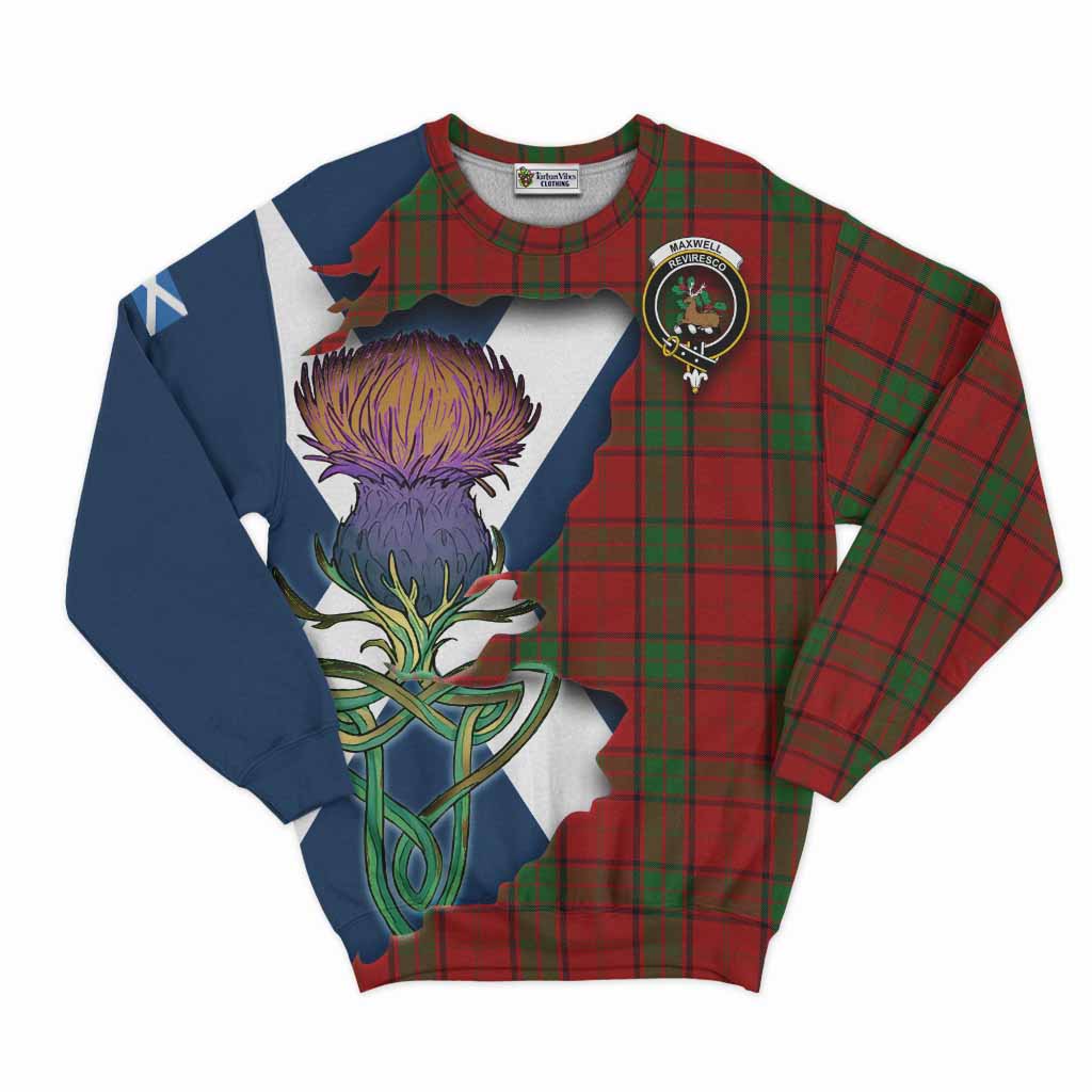 Tartan Vibes Clothing Maxwell Tartan Family Crest Sweatshirt Scottish Thistle Celtic Inspired