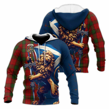 Tartan Vibes Clothing Maxwell Tartan Family Crest Knitted Hoodie with Scottish Majestic Lion