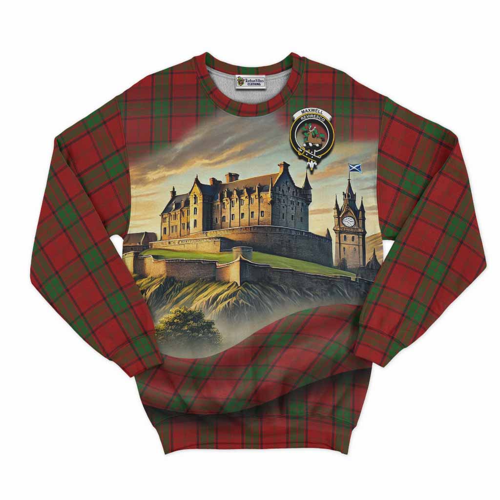 Tartan Vibes Clothing Maxwell Tartan Family Crest Sweatshirt with Scottish Ancient Castle Style