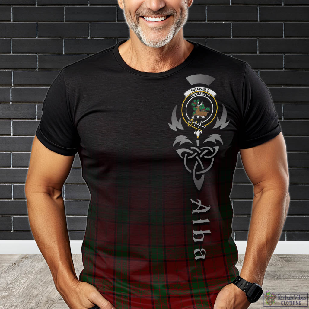 Tartan Vibes Clothing Maxwell Tartan T-Shirt Featuring Alba Gu Brath Family Crest Celtic Inspired