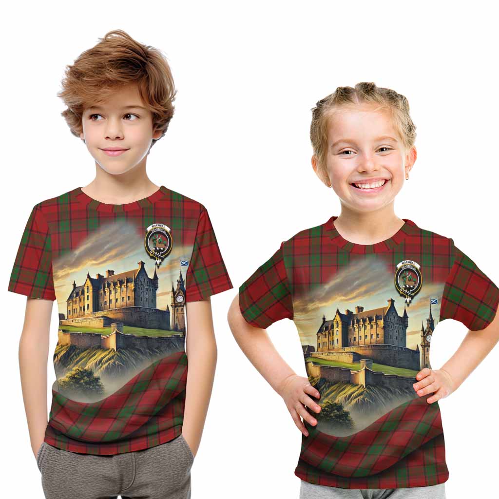 Tartan Vibes Clothing Maxwell Tartan Family Crest Kid T-Shirt with Scottish Ancient Castle Style