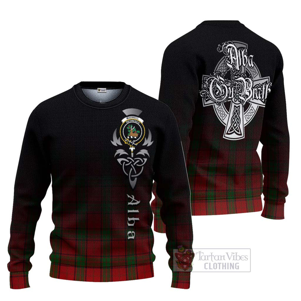 Tartan Vibes Clothing Maxwell Tartan Knitted Sweater Featuring Alba Gu Brath Family Crest Celtic Inspired