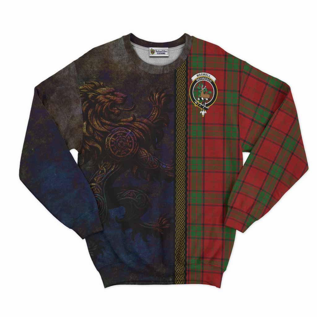 Tartan Vibes Clothing Maxwell Tartan Family Crest Sweatshirt Alba Gu Brath Be Brave Lion Ancient Style