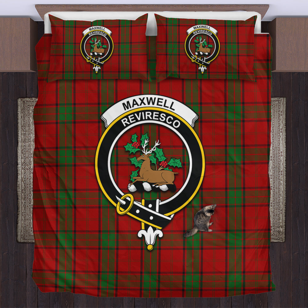 Maxwell Tartan Bedding Set with Family Crest US Bedding Set - Tartan Vibes Clothing