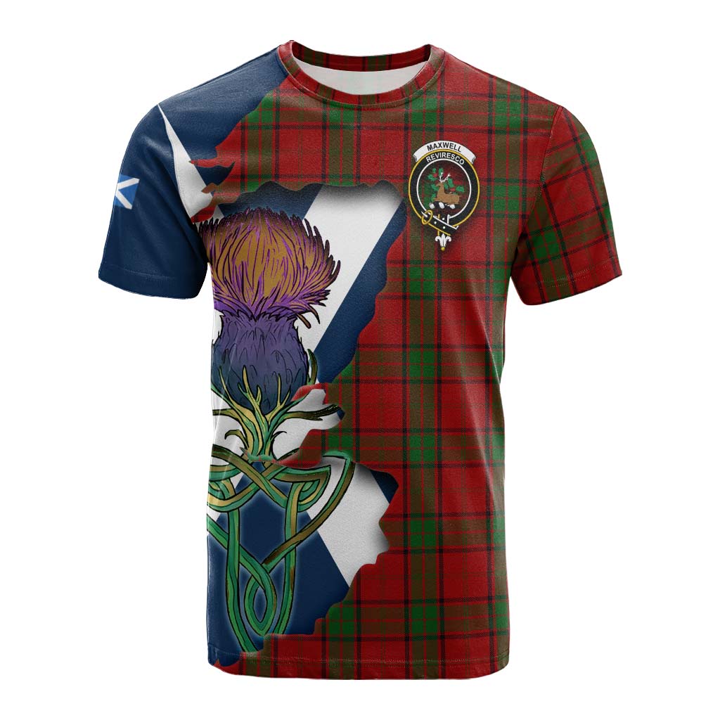 Tartan Vibes Clothing Maxwell Tartan Family Crest Cotton T-shirt Scottish Thistle Celtic Inspired