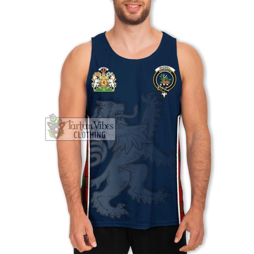 Maxwell Tartan Men's Tank Top with Family Crest and Lion Rampant Vibes Sport Style Men - Tartan Vibes Clothing
