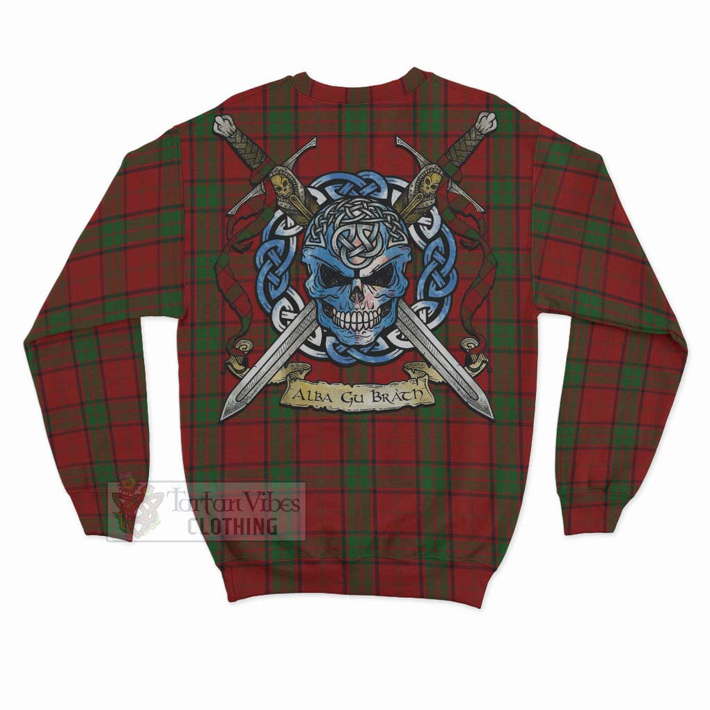 Tartan Vibes Clothing Maxwell Tartan Sweatshirt with Family Crest Celtic Skull Style