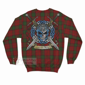 Tartan Vibes Clothing Maxwell Tartan Sweatshirt with Family Crest Celtic Skull Style