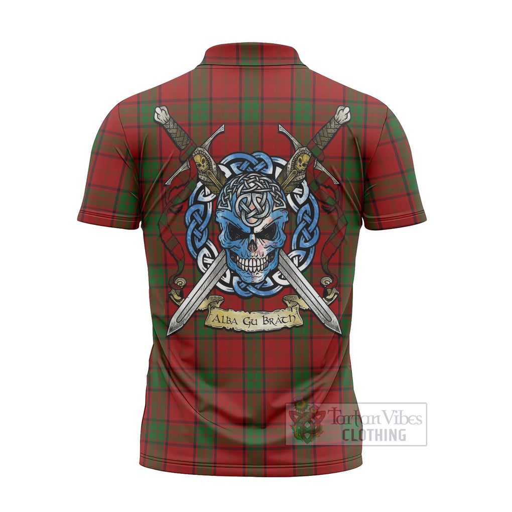 Tartan Vibes Clothing Maxwell Tartan Zipper Polo Shirt with Family Crest Celtic Skull Style