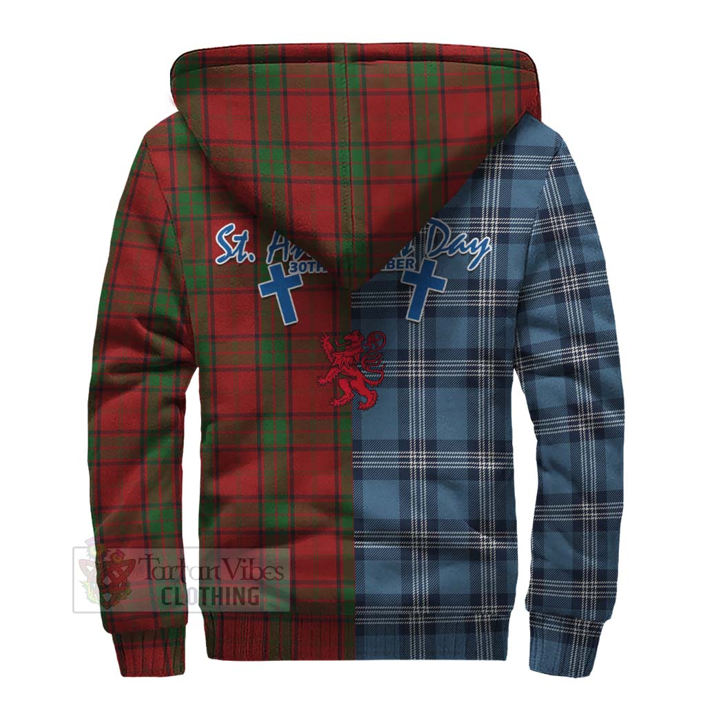 Tartan Vibes Clothing Maxwell Tartan Sherpa Hoodie Happy St. Andrew's Day Half Tartan Style