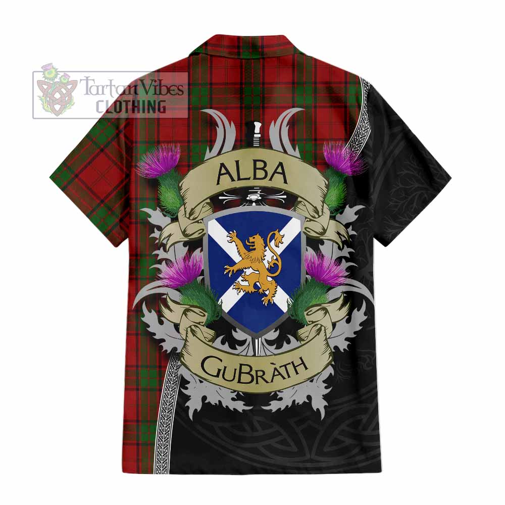 Tartan Vibes Clothing Maxwell Tartan Family Crest Short Sleeve Button Shirt Lion Rampant Royal Thistle Shield Celtic Inspired