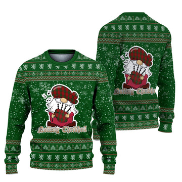 Maxwell Clan Christmas Family Ugly Sweater with Funny Gnome Playing Bagpipes